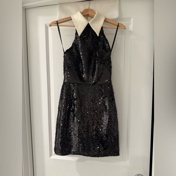 NWOT BRONX AND BANCO Wednesday Sequin Halterneck Mini Dress - Picture 12 of 16